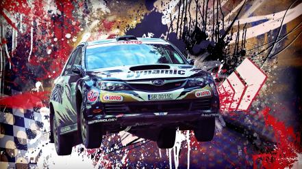 Subaru impreza cars graffiti multicolor rally wallpaper