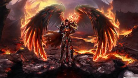 Angels fire video games wings wallpaper