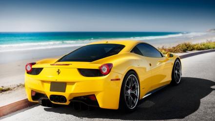 Ferrari cars horses sea skies wallpaper