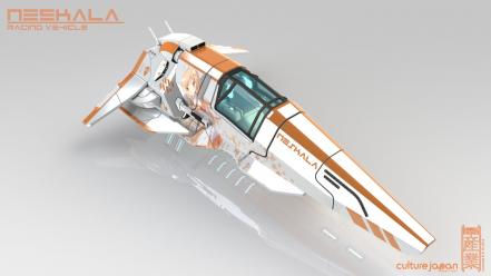 Futuristic vehicle wipeout digital art science fiction wallpaper