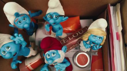 Papa smurf smurfette the smurfs cartoons wallpaper