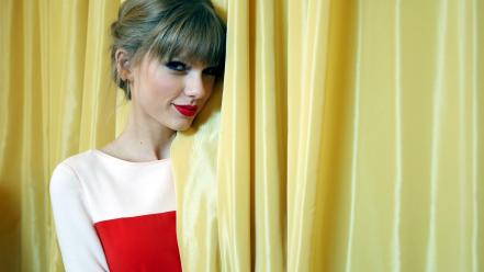 Taylor swift bangs curtains red lipstick singers wallpaper