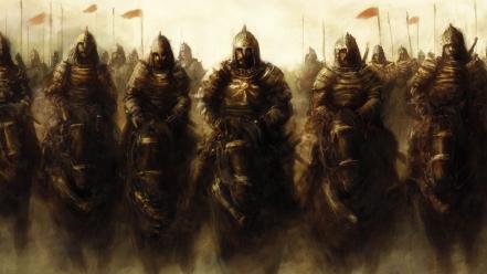 Heathen foray army artwork fantasy knights wallpaper
