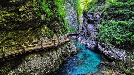 National park slovenia blue canyon cliffs wallpaper