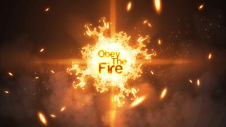 Abstract text fire obey wallpaper