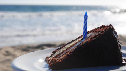 Beach food objects birthday cakes wallpaper