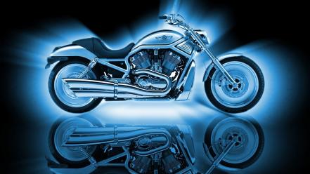 Blue biker black background wallpaper
