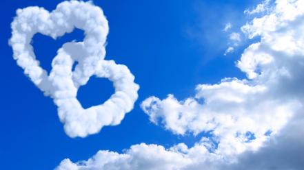 Hearts In Clouds wallpaper