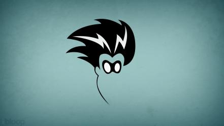 Minimalistic superheroes freakazoid blue background blo0p wallpaper