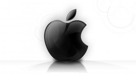 Shining Glassy Apple Logo wallpaper