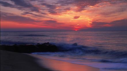 Sunrise ocean nature beach wallpaper