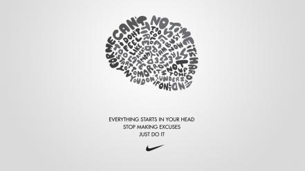 Typography nike white background just do it wallpaper