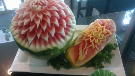 Watermelons artwork floral fruit carving wallpaper