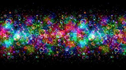 Abstract bokeh circles rainbows sparkles wallpaper