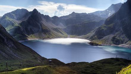 Austrian alps lünersee landscapes nature wallpaper