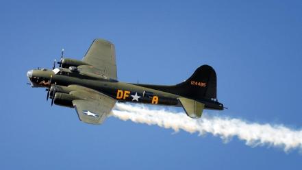 B-17 flying fortress aircraft military skies wallpaper