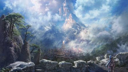 Blade and soul artwork landscapes mountains video games wallpaper