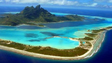 Bora french polynesia beaches cityscapes coral reef wallpaper