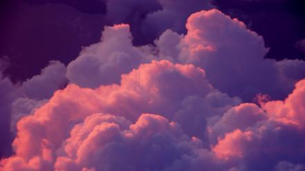 Clouds pink poses purple wallpaper