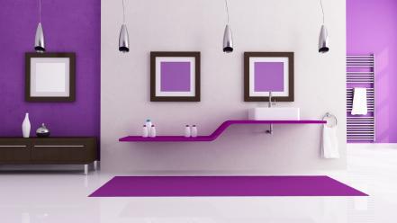 Design interior purple wallpaper