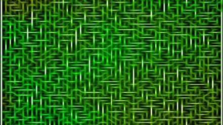 Fractalius abstract black circuits green wallpaper