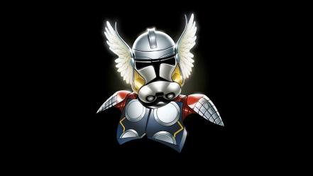 Marvel comics star wars storm trooper thor minimalistic wallpaper