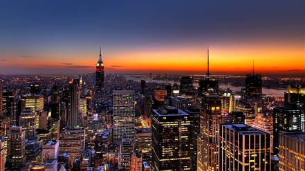 New york city architecture buildings night wallpaper