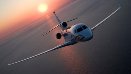 Sun aircraft aviation jet sea wallpaper