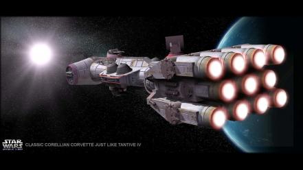 Corellian ship star wars outer space planets wallpaper