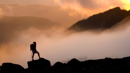 Mount rainier national park washington spray sunset wallpaper