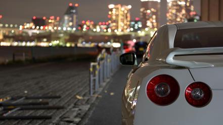 Nissan gtr r35 cars city lights cityscapes wallpaper
