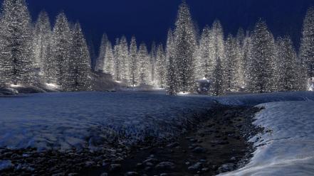 3d forests nature winter wallpaper