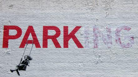 Banksy graffiti parks stencil wallpaper