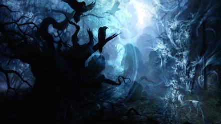 Fantasy art landscapes nighttime wallpaper