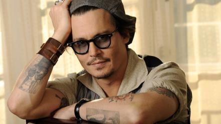 Johnny depp actors glasses men with wallpaper