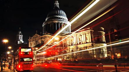 London bus cathedrals cities lights wallpaper