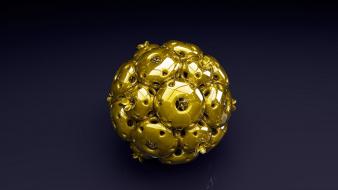 Gold 3D Ball wallpaper