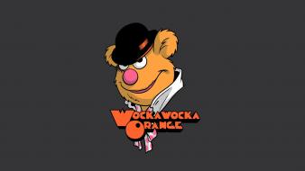 Minimalistic funny clockwork orange fozzie bear wallpaper