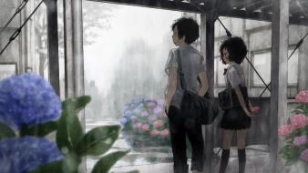 Rain flowers seifuku anime girls