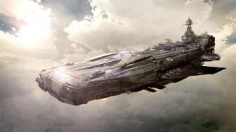 Ships airship skyscapes wallpaper