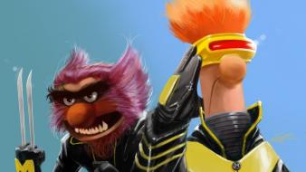 Wolverine funny beaker parody muppet artwork cyclops wallpaper