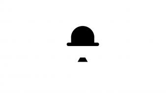 Black and white minimalistic charlie chaplin simple background wallpaper