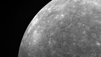 Black and white outer space planets mercury monochrome wallpaper