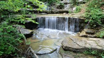 Forest rocks streams waterfalls arkansas wallpaper