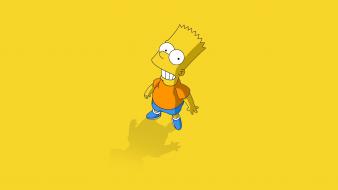 Minimalistic the simpsons bart simpson yellow background wallpaper