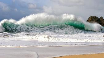 Ocean landscapes beach waves wallpaper