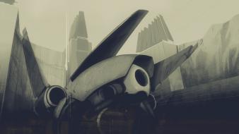 Spaceships science fiction artwork drawings wallpaper