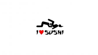 Text funny sushi white background wallpaper