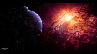 Deviantart digital art nebulae outer space planets wallpaper