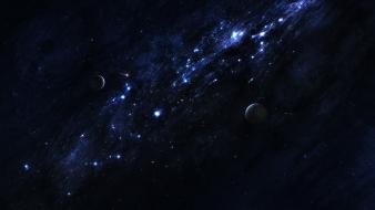 Galaxies gas cloud outer space planets science fiction wallpaper
